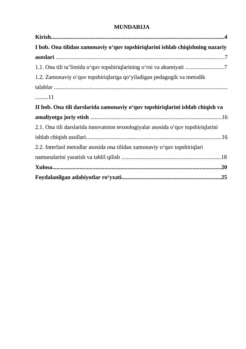 Zamonaviy o‘quv topshiriqlarini ishlab chiqishning nazariy asoslari