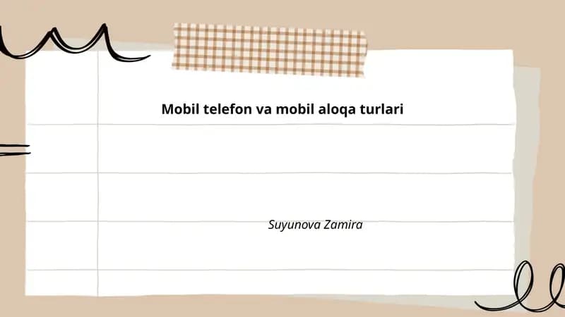 Mobil telefon va mobil aloqa turlari