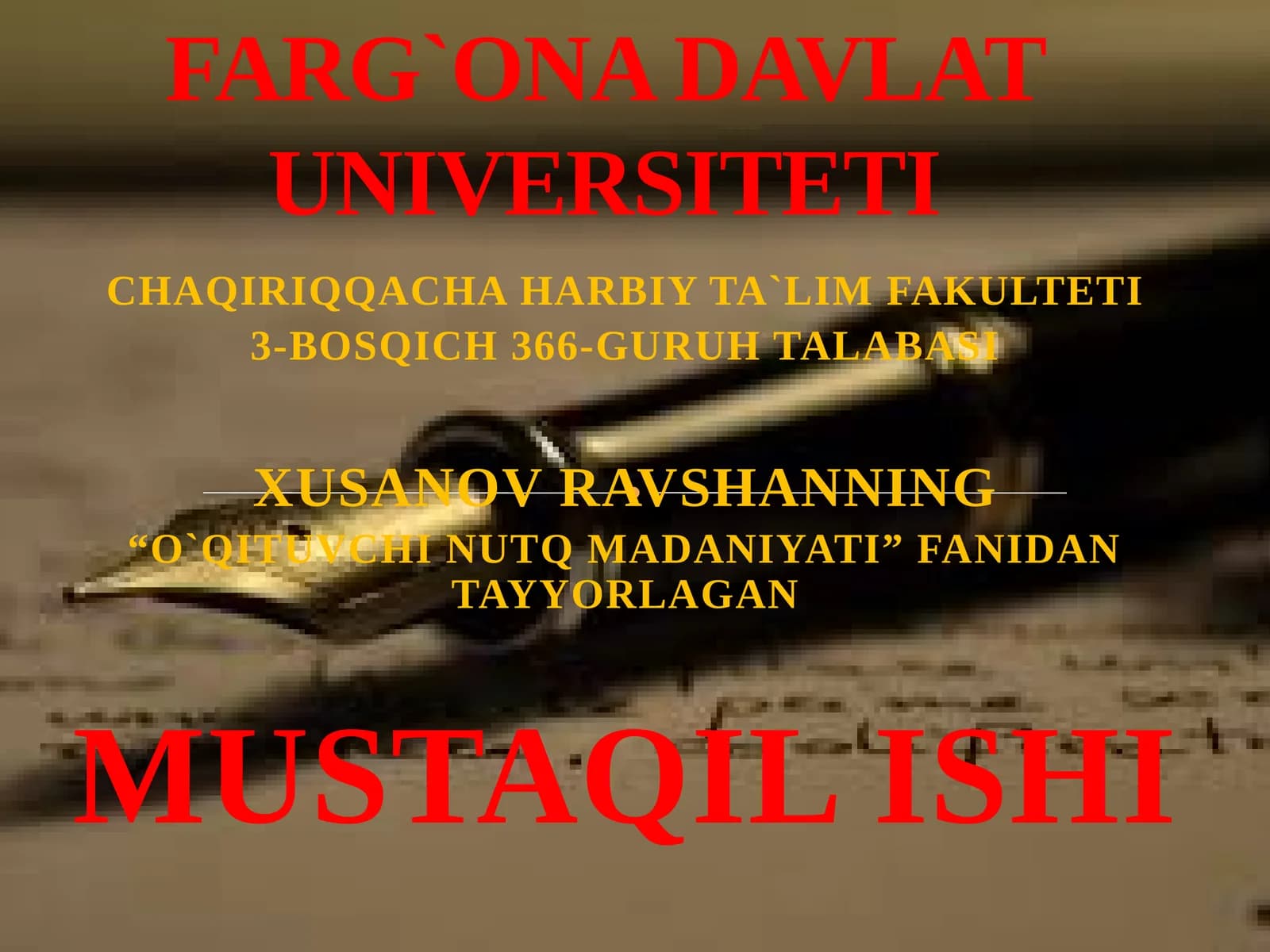 CHAQIRIQQACHA HARBIY TA`LIM FAKULTETI