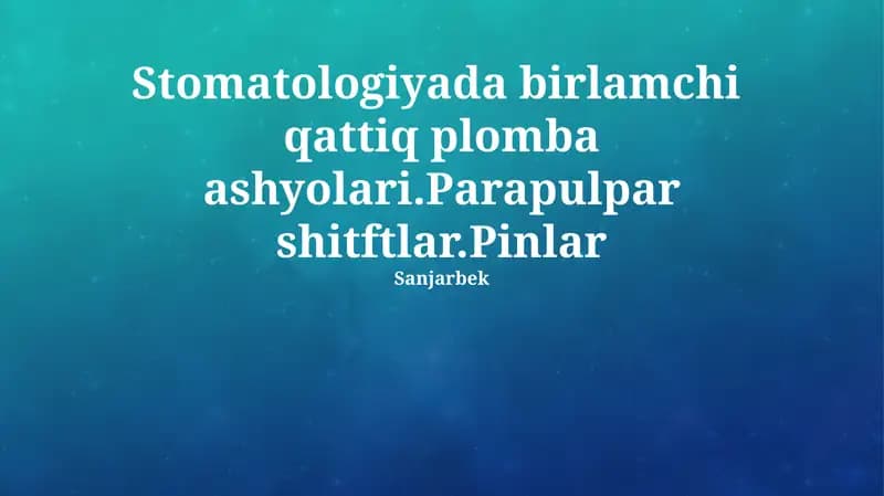 Pulpa himoyasi usullari