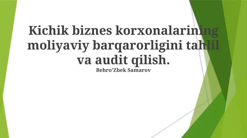 Moliyaviy hisobot tahlili