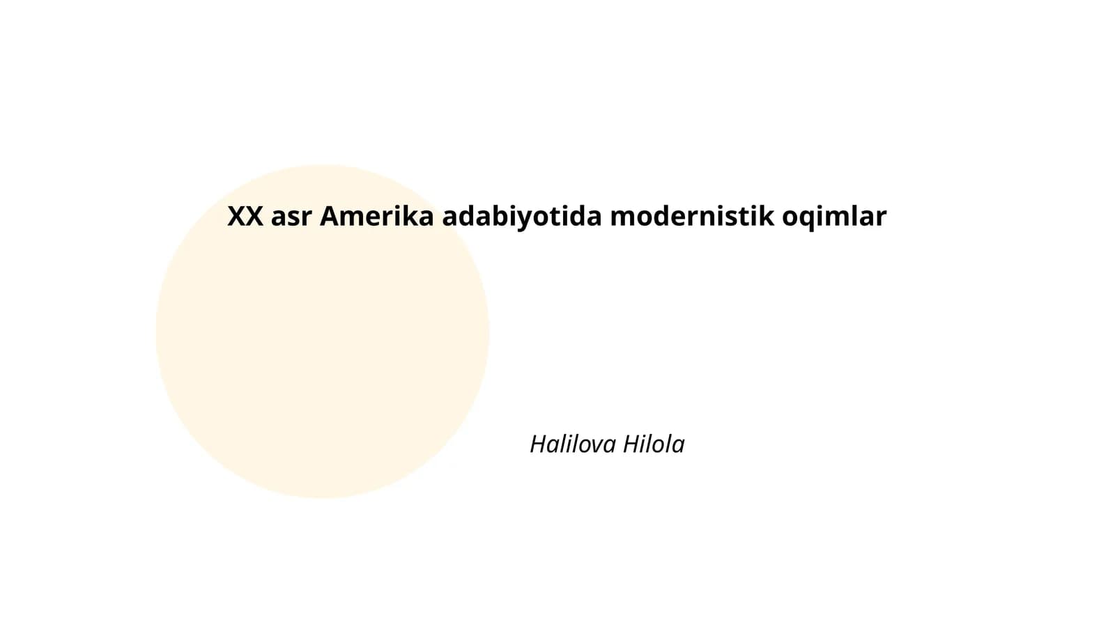 XX asr Amerika adabiyotida modernistik oqimlar