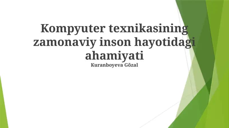 Kommunikatsiya va aloqa vositasi sifatida kompyuterlar