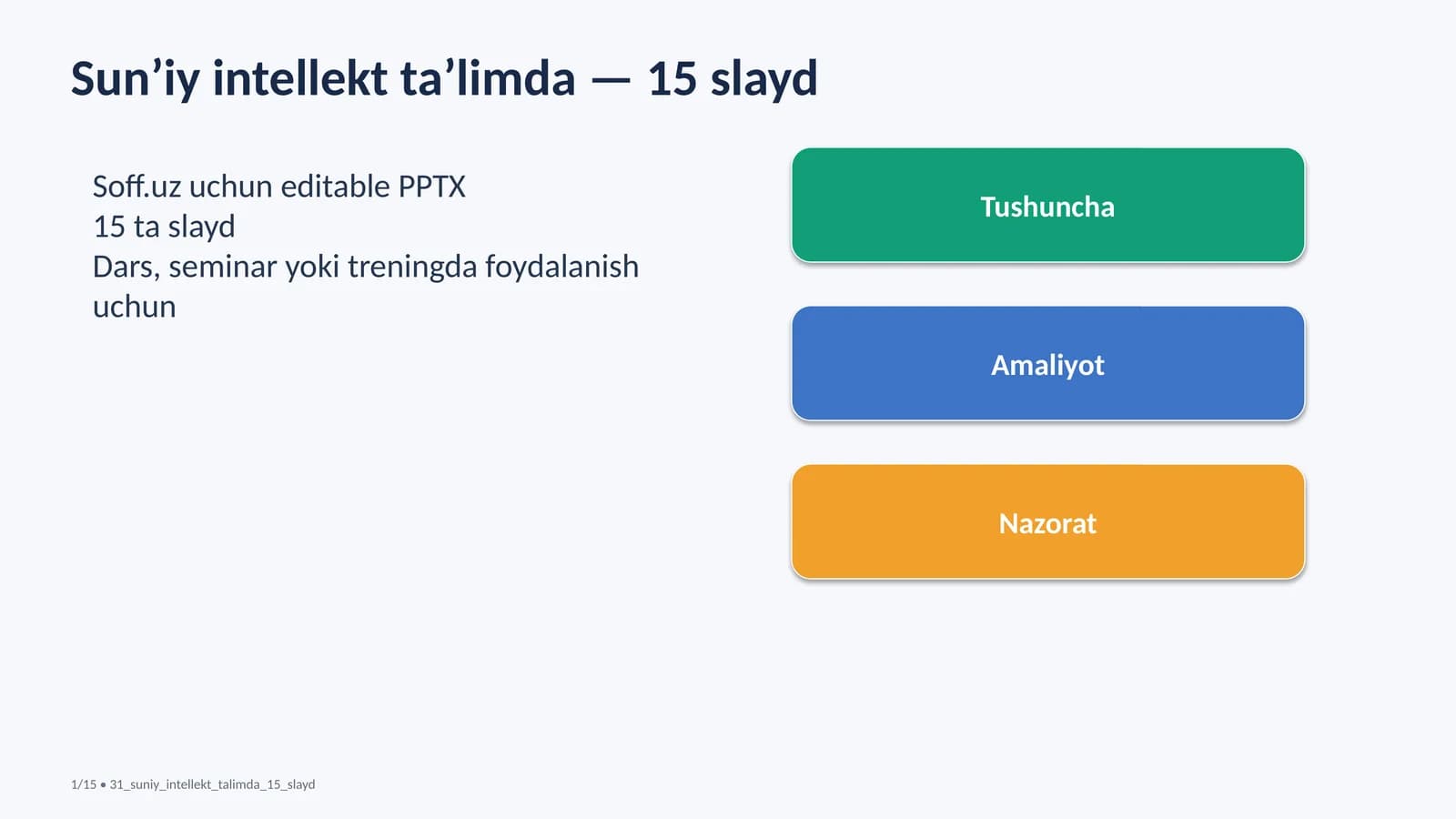 Sun’iy intellekt ta’limda — 15 slayd