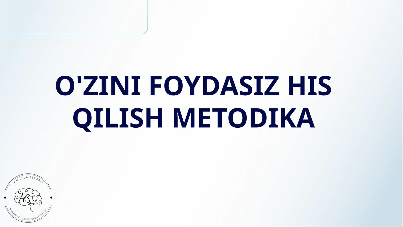 O'ZINI FOYDASIZ HIS QILISH METODIKA