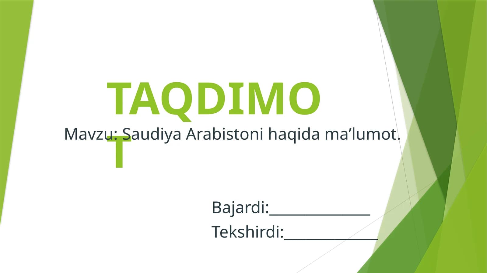 Saudiya Arabistoni haqida ma'lumot