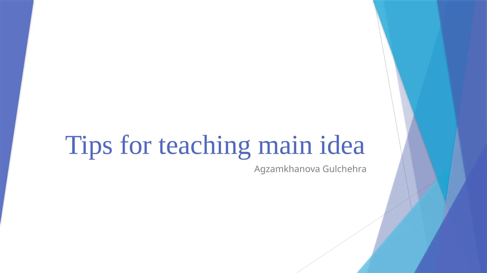 Tips for teaching main idea