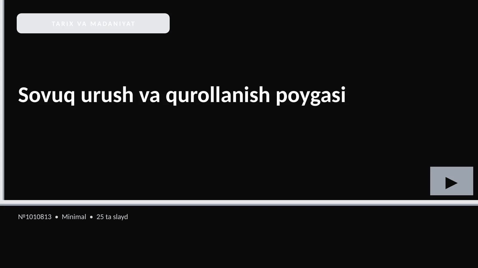 Sovuq urush va qurollanish poygasi