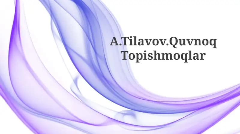 A.Tilavov.QuvnoqTopishmoqlar