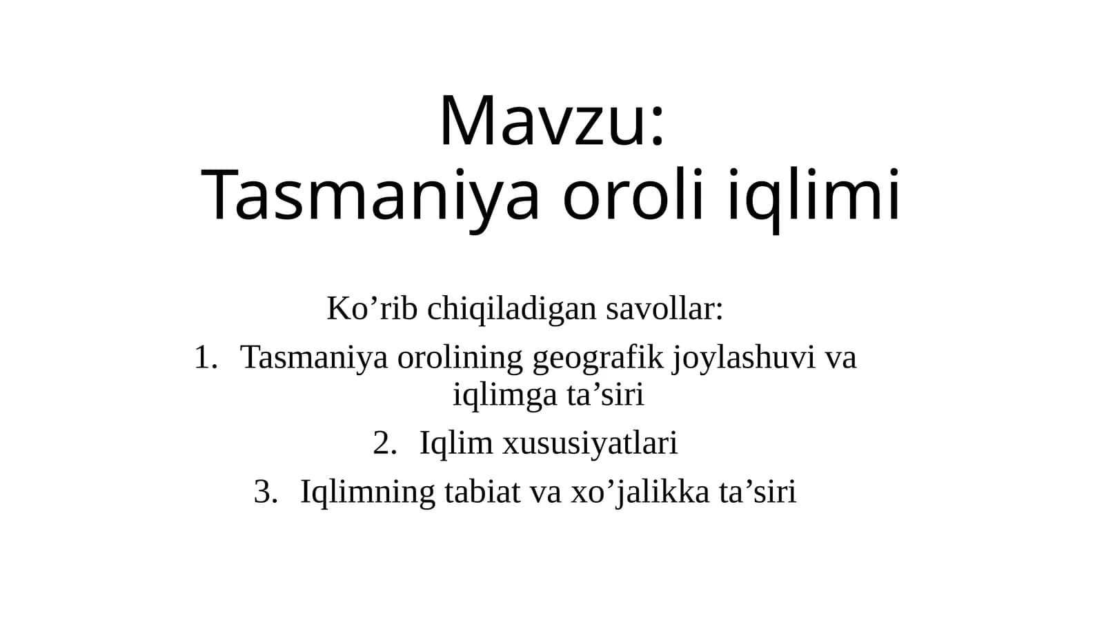 tasmaniya oroli iqlimi
