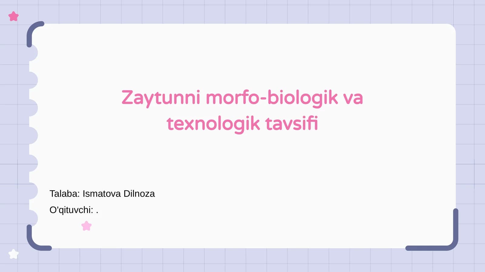 Zaytunni morfo-biologik va texnologik tavsifi