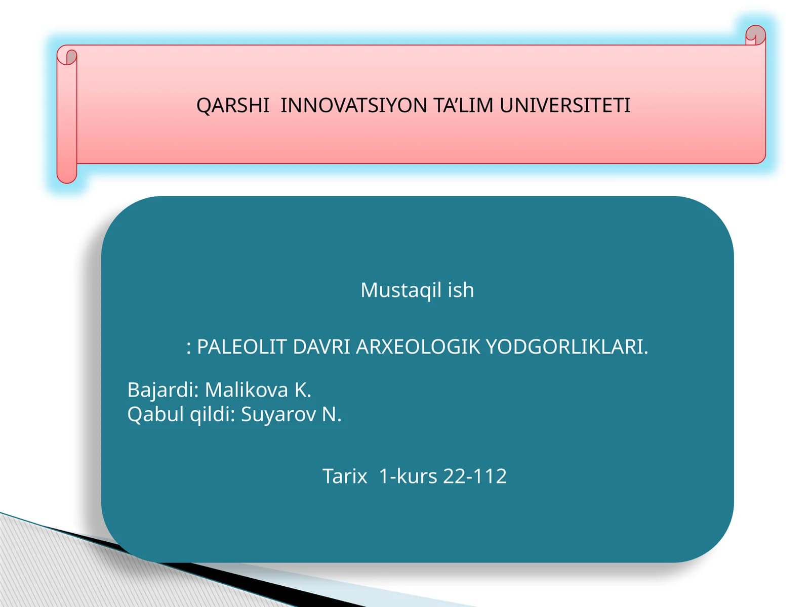 Paleolit Davri Arxeologik Yodgorliklari