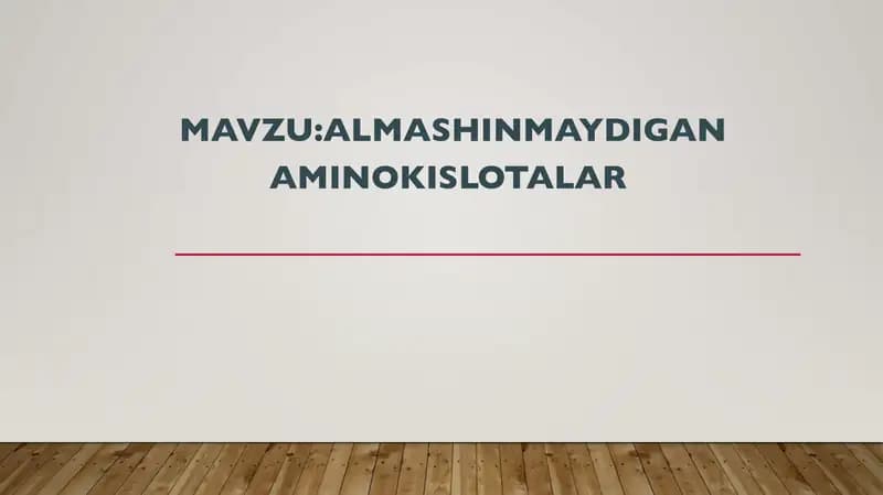 Almashinmaydigan aminokislotalar