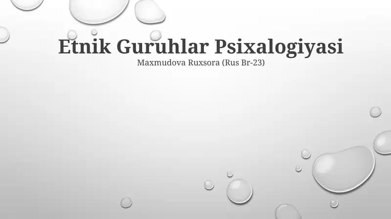 Etnik Guruhlar Psixalogiyasi