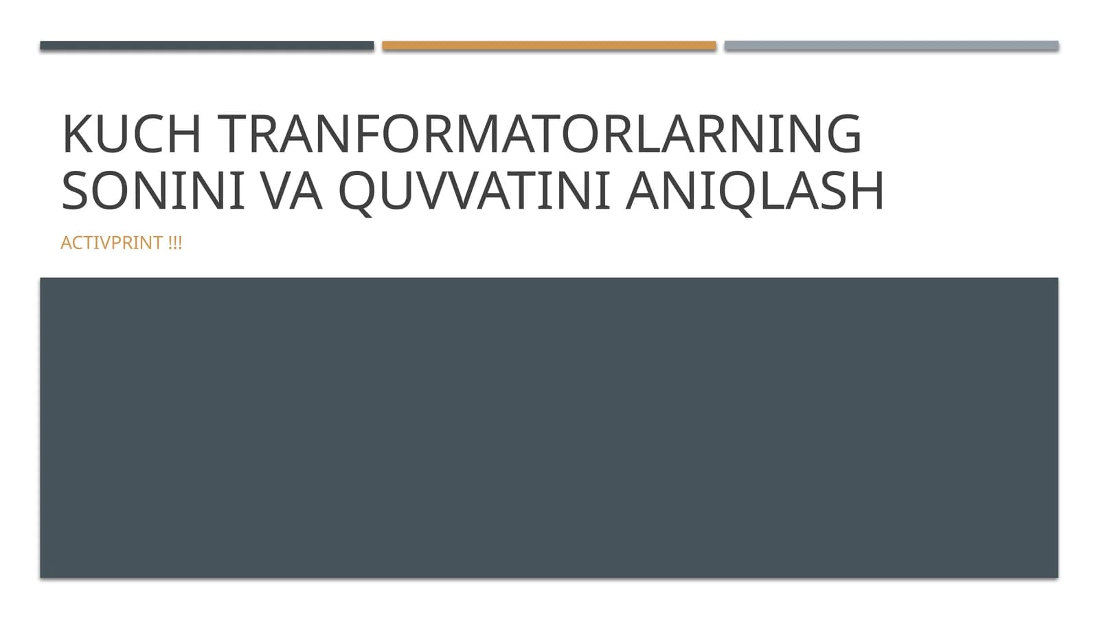 Kuch tranformatorlarning sonini va quvvatini aniqlash