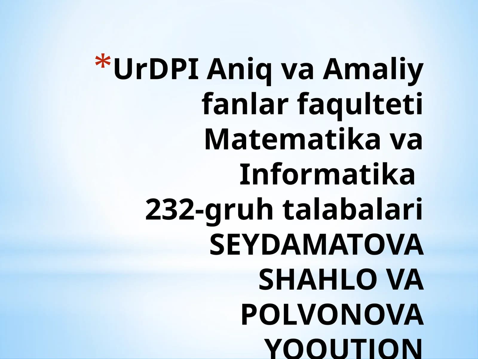 Hosilayordamida funksiyani tekshirish va grafiklarni yasash