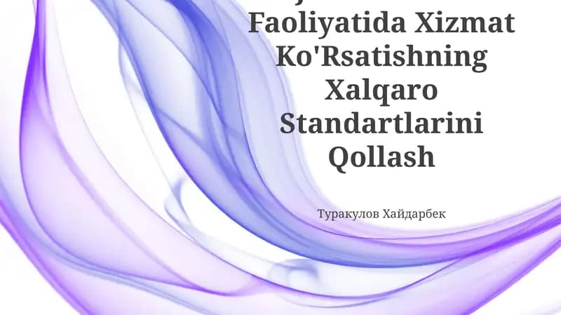 Tijorat Banklari Faoliyatida Xizmat Ko'Rsatishning Xalqaro Standartlarini Qollash