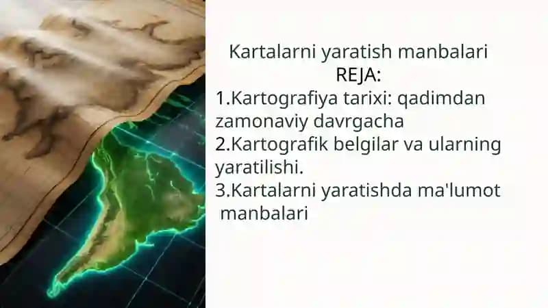 Kartalarni yaratish manbalari