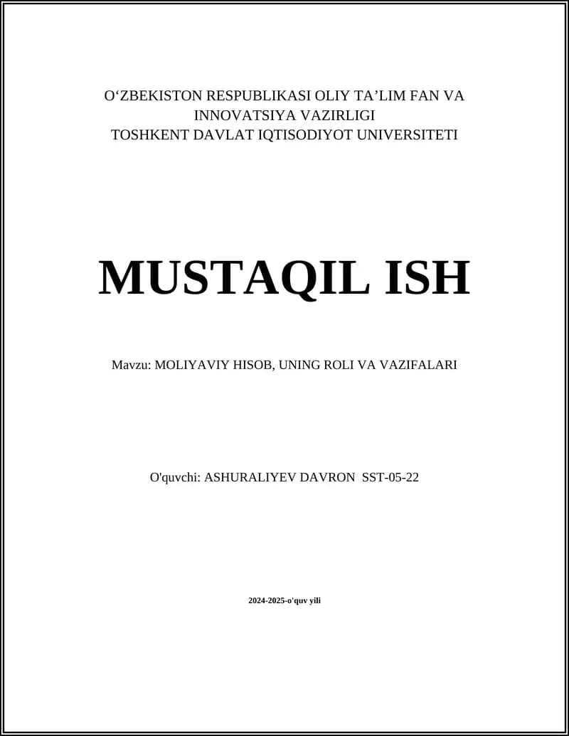 Moliyaviy Hisob