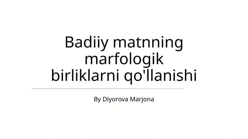 Morfologik birliklar: Ta'rif va turlari