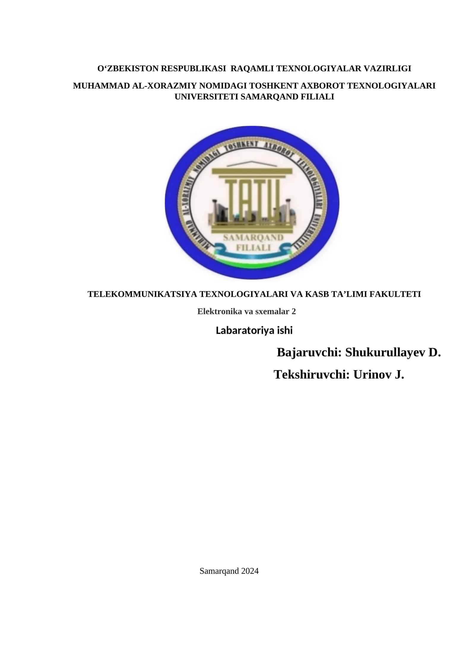 Labaratoriya ishi