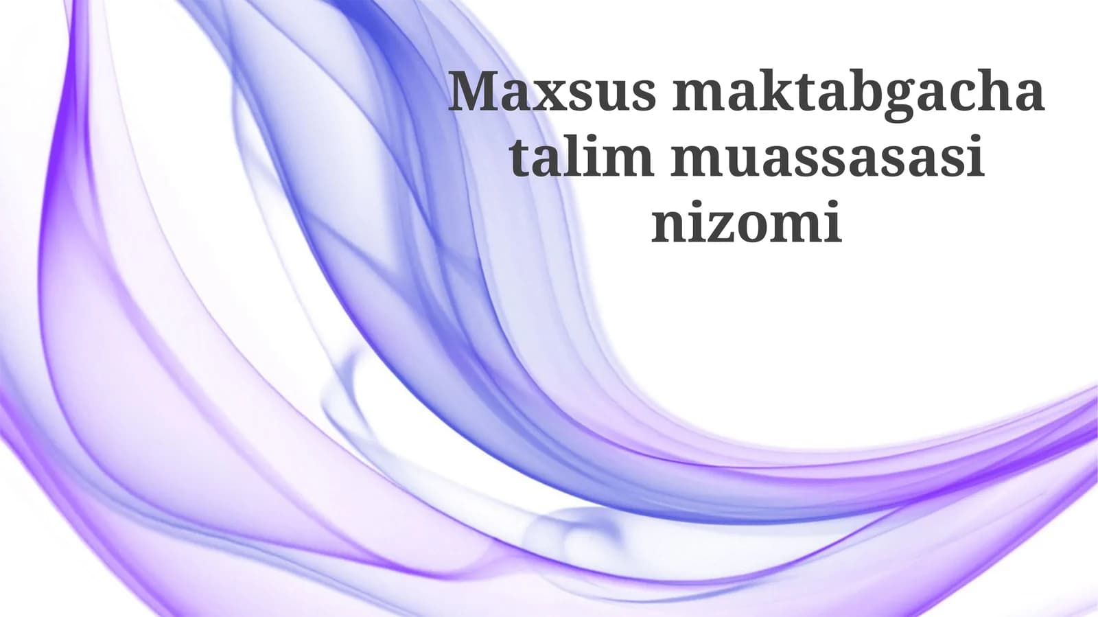Maxsus maktabgacha ta'lim muassasasi nizomi