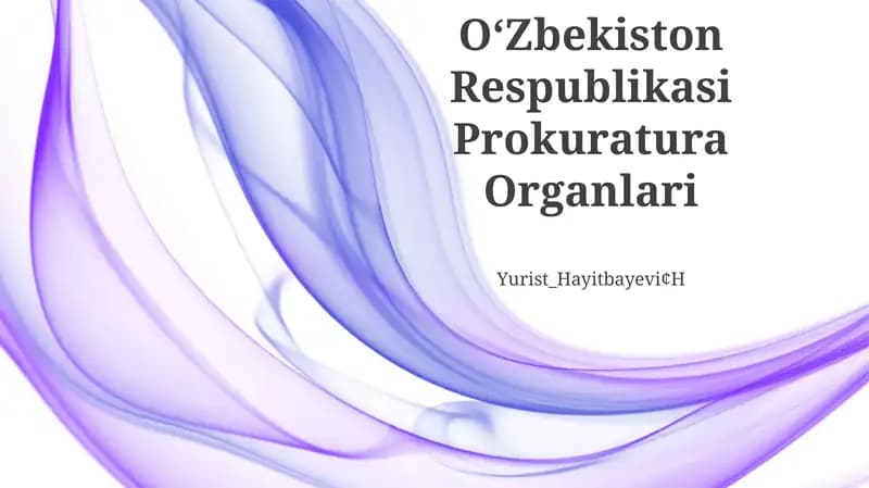 Oʻzbekiston Respublikasi Prokuratura Organlari