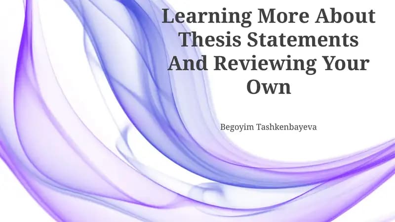 Learning More About Thesis Statements