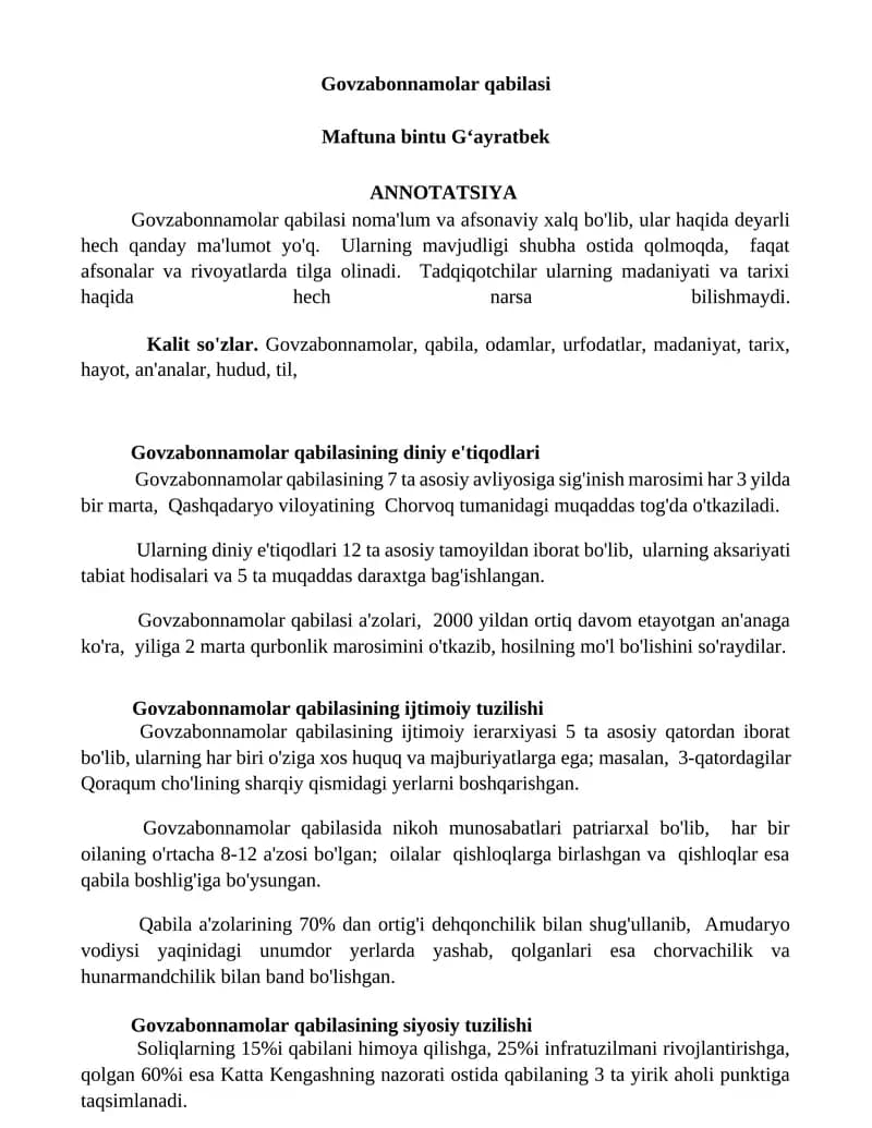 Govzabonnamolar qabilasi