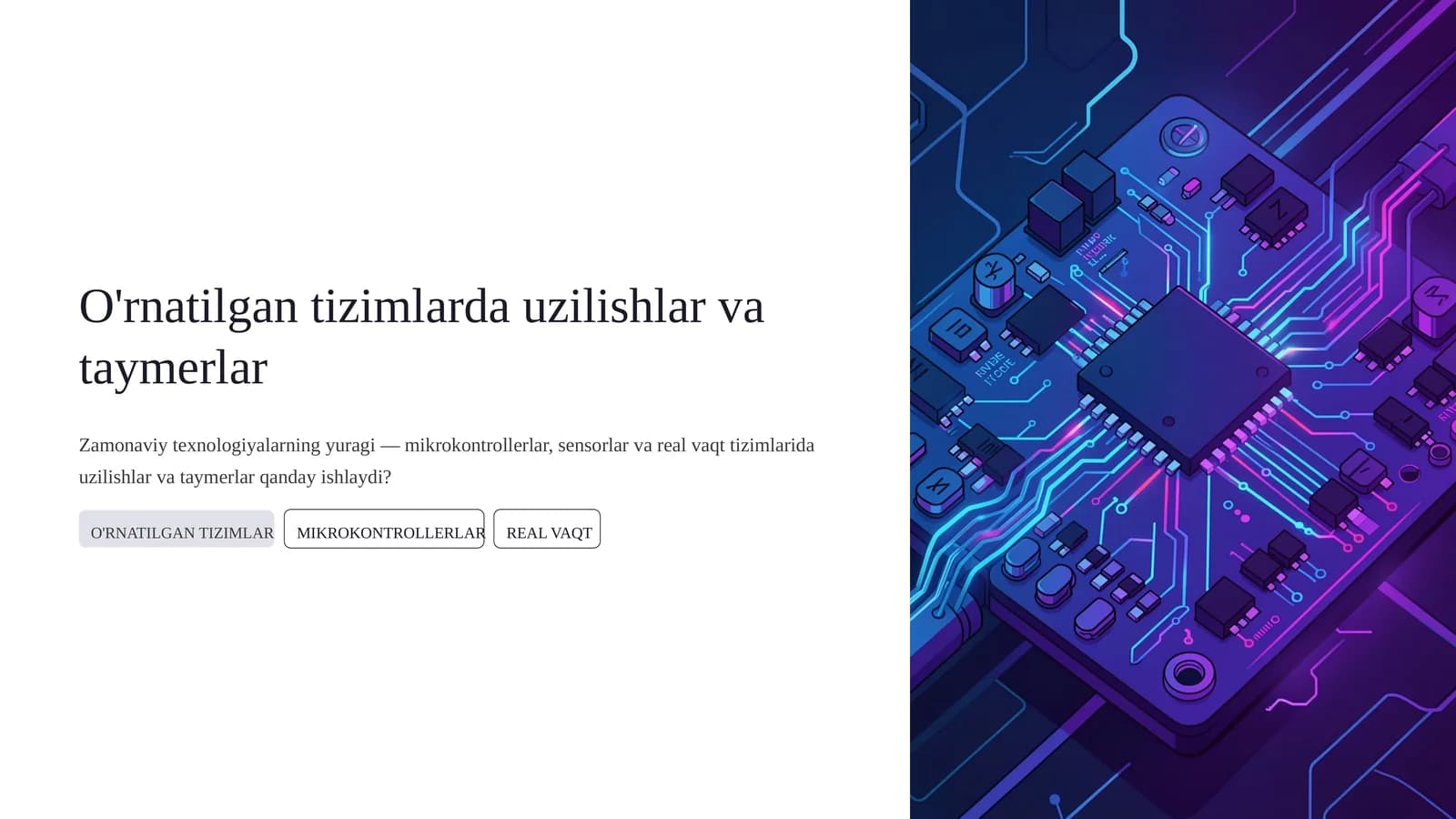 O'rnatilgan tizimlarda uzilishlar va taymerlar