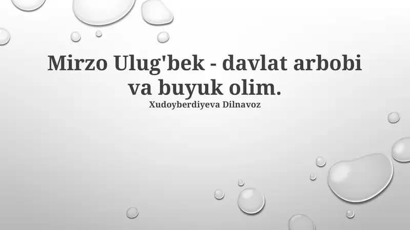 Mirzo Ulug'bek
