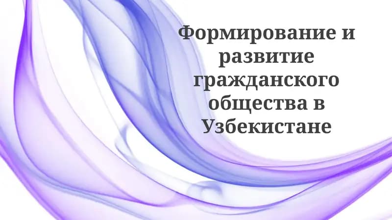 Формирование и развитие гражданского общества в Узбекистане