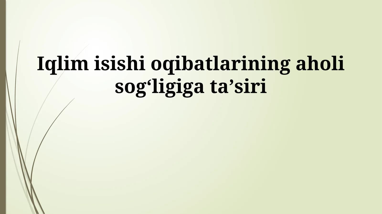 Iqlim isishi oqibatlarining aholi sogʻligiga taʼsiri