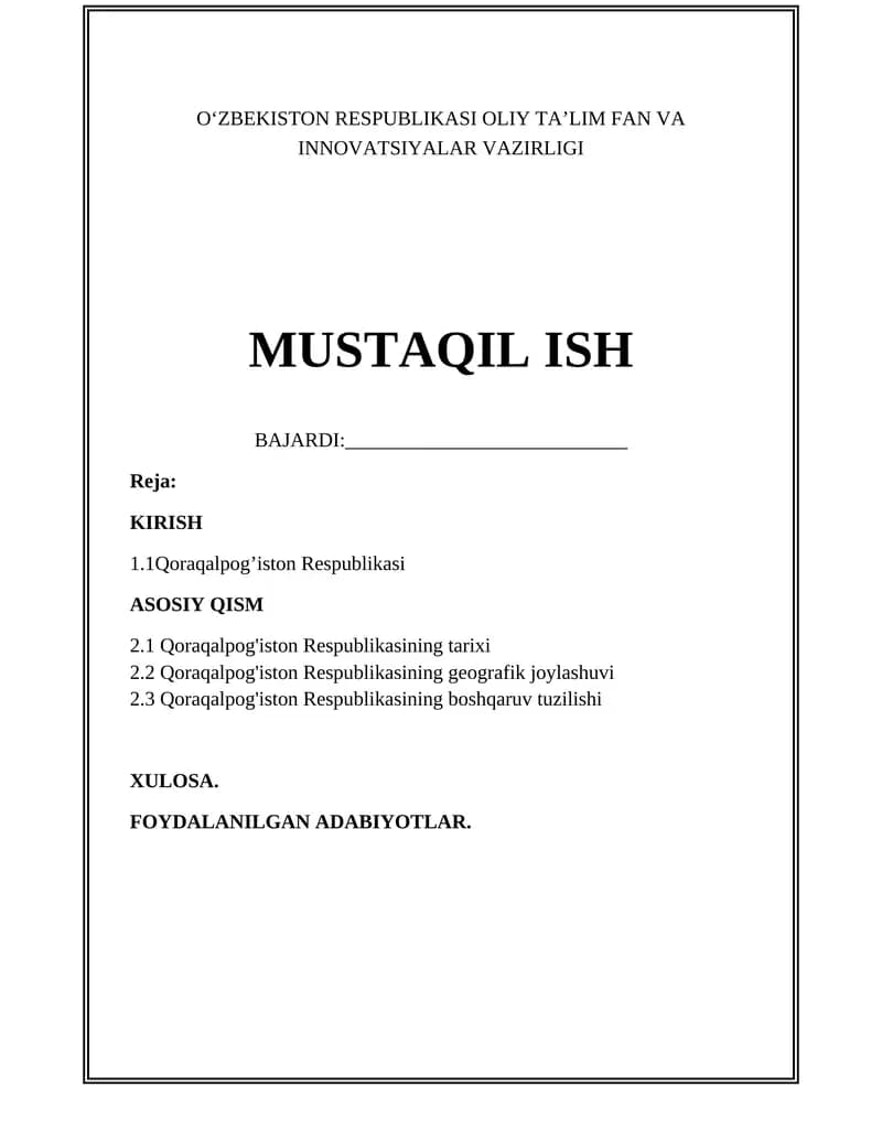 Qoraqalpog`iston Respublikasi