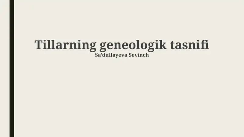 Tillarning geneologik tasnifi