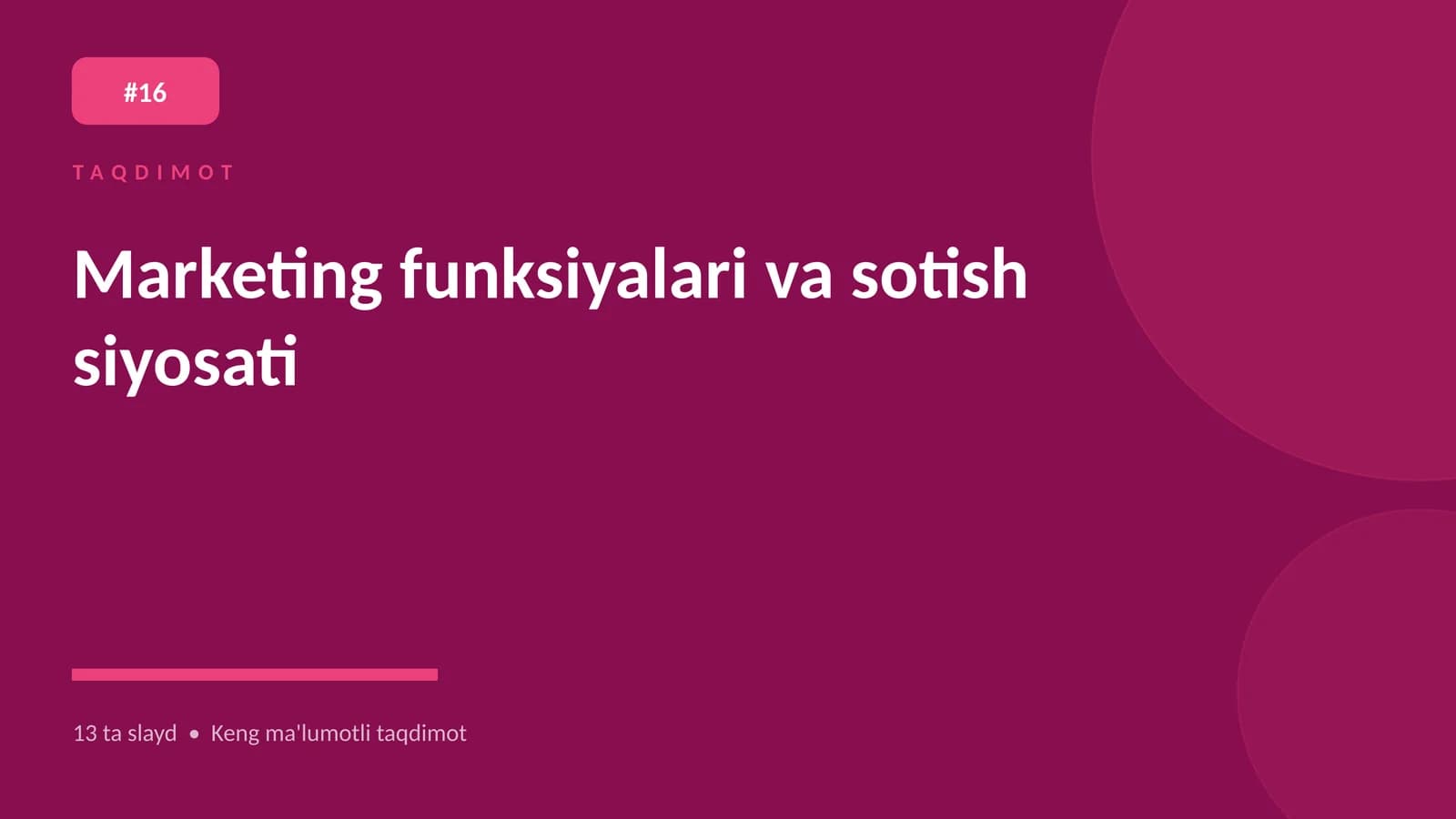 Marketing funksiyalari va sotish siyosati