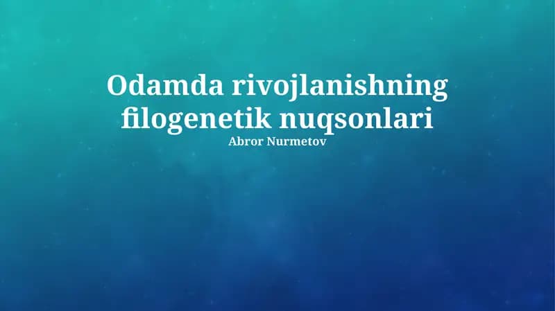 Immun tizimi rivojlanishidagi filogenetik nuqsonlar