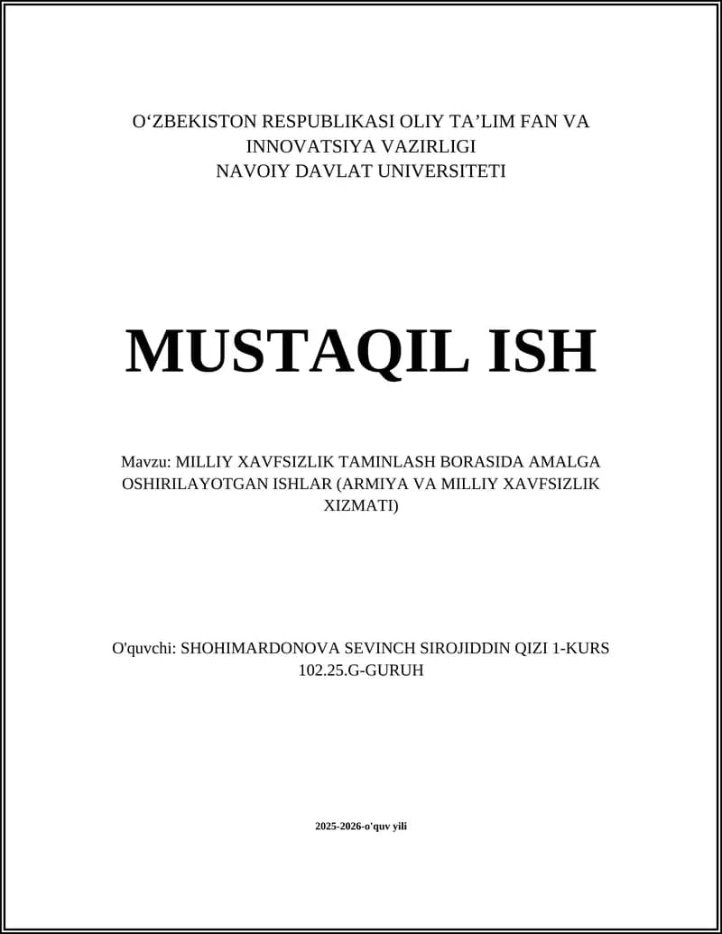 Armiya modernizatsiyasi va yangi qurol‑aslahalar joriy etilishi