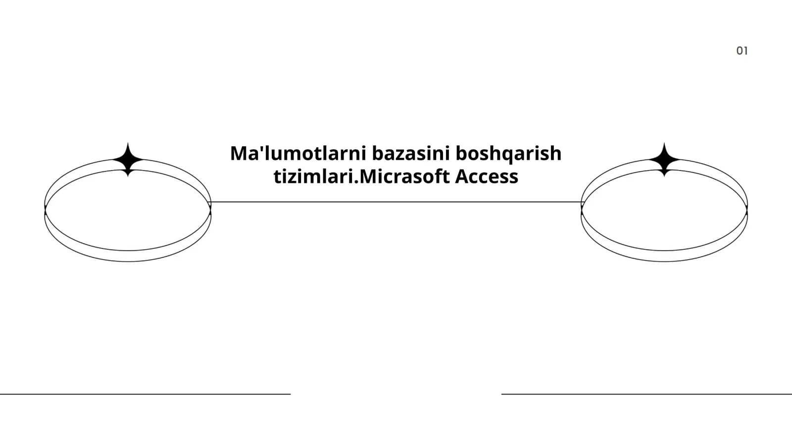 Ma'lumotlarni bazasini boshqarish tizimlari.Micrasoft Access
