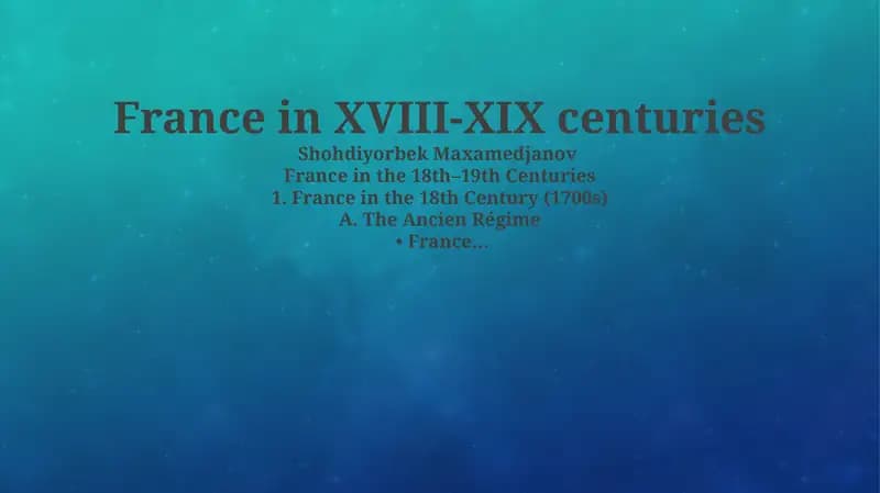 France in the 18th–19th Centuries