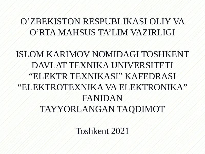 KETMA-KET VA PARALLEL ULANGAN SINUSOIDAL O’ZGARUVCHAN TOK ZANJIRLARI