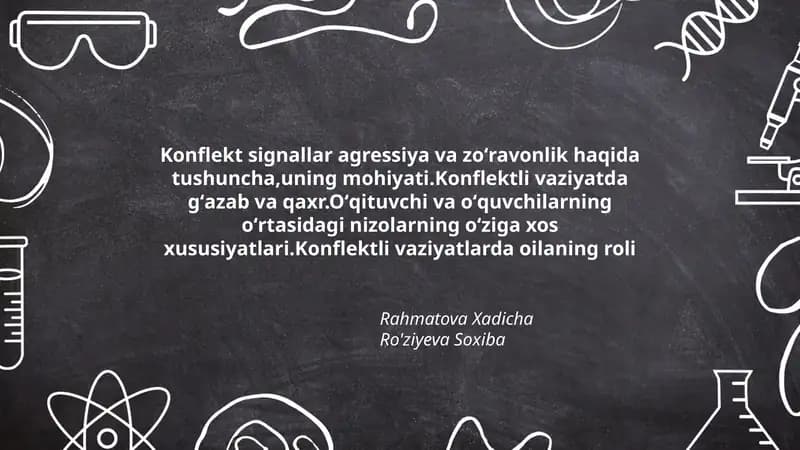 Konflekt signallar agressiya va zoʻravonlik haqida tushuncha