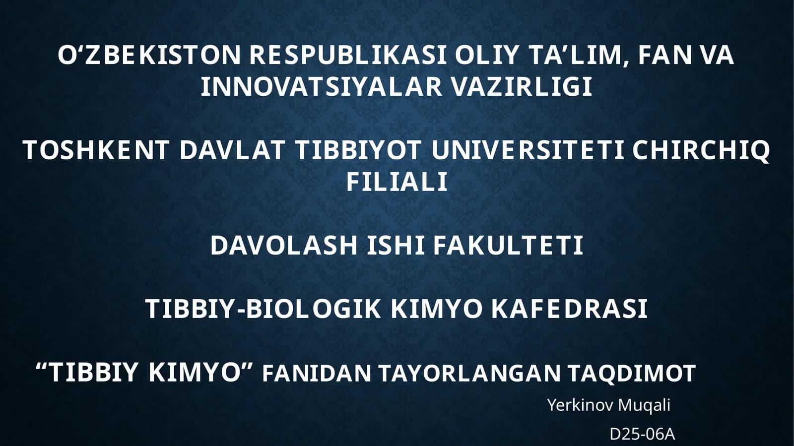 Kimyoviy termodinamika asoslari. Kimyoviy reaksiyalarning issiqlik effekti. Elektrkimyo asoslari. Elektro‘tkazuvchanlik.