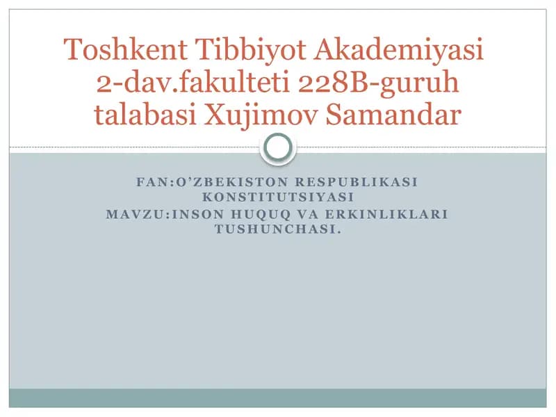 O'zbekiston Respublikasi Konstitutsiyasi
