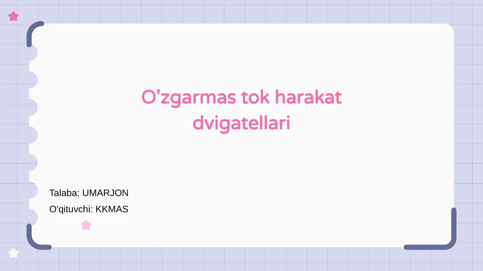 O'zgarmas tok harakat dvigatellari