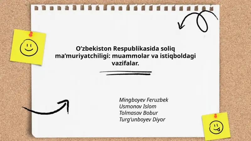 O’zbekiston Respublikasida soliq ma’muriyatchiligi: muammolar va istiqboldagi vazifalar