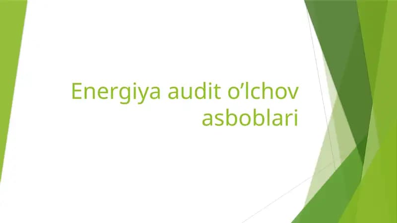 Energiyaaudito’lchovasboblari