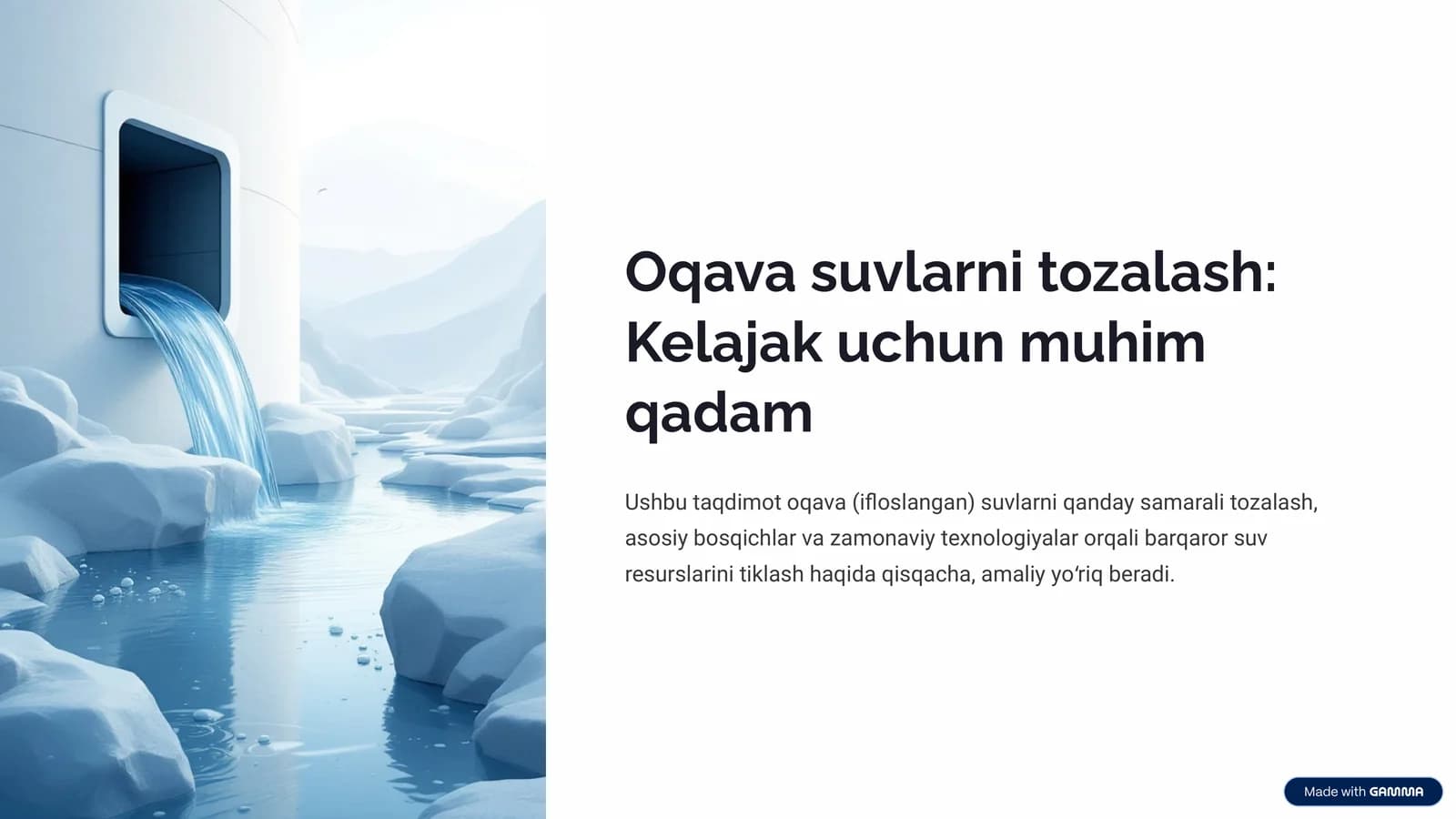 Oqava suvlarni tozalash: Kelajak uchun muhim qadam