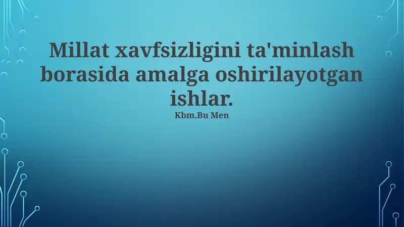 Vatan xavfsizligi va favqulodda tayyorgarlik