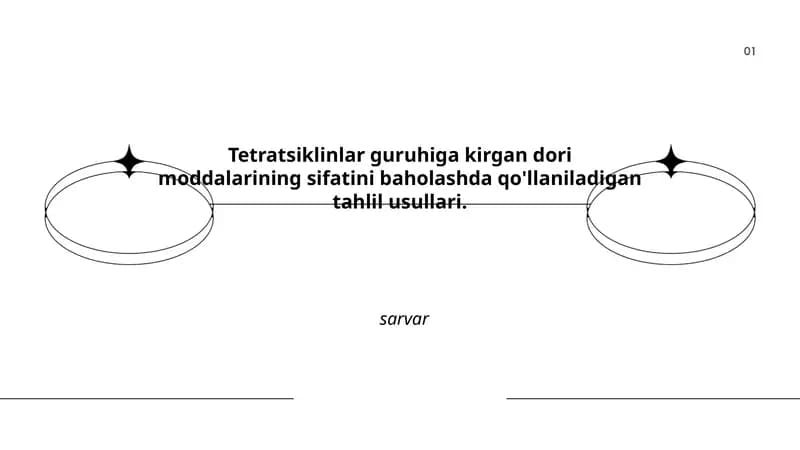 Tetratsiklinlar guruhiga kirgan dori moddalarining sifatini baholashda qo'llaniladigan tahlil usullari